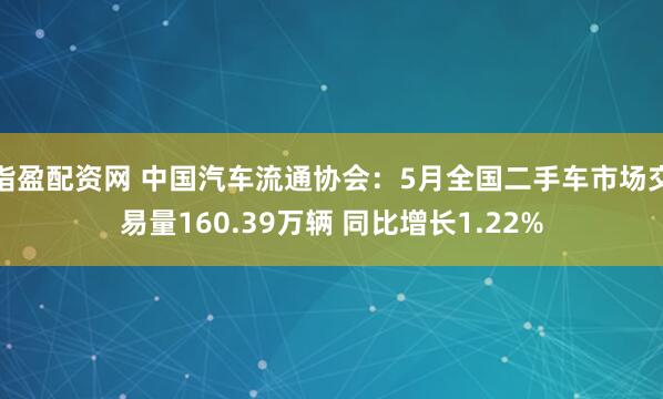 指盈配资网 中国汽车流通协会:5月全国二手车市场交易量160.39万辆 同比增长1.22%