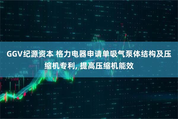 GGV纪源资本 格力电器申请单吸气泵体结构及压缩机专利, 提高压缩机能效