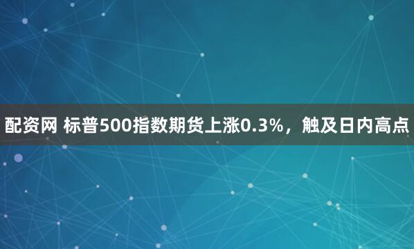 配资网 标普500指数期货上涨0.3%，触及日内高点